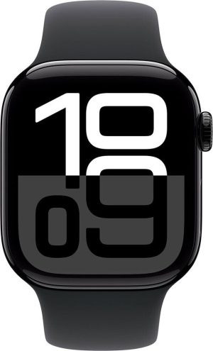 Watch Series 10 GPS 42mm Aluminium Diamantschwarz Sportarmband Schwarz S/M
