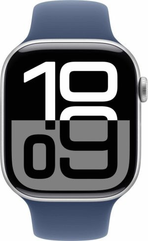Watch Series 10 GPS 46mm Aluminium Silber Sportarmband Denim M/L