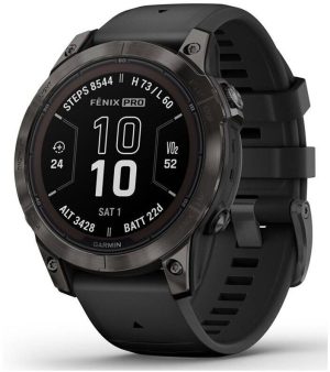 Garmin fēnix 7 Pro Sapphire Solar Carbongrau Titan + Armband Schwarz