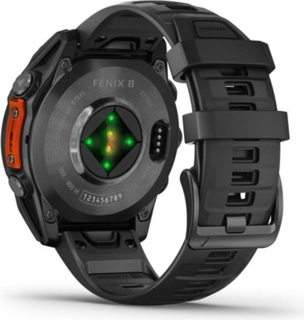Garmin fenix 8 47mm AMOLED Schwarz/Schiefergrau Silikon-Armband – Bild 2